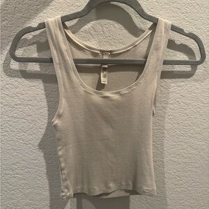 Skims Cotton Rib Tank Top Cream